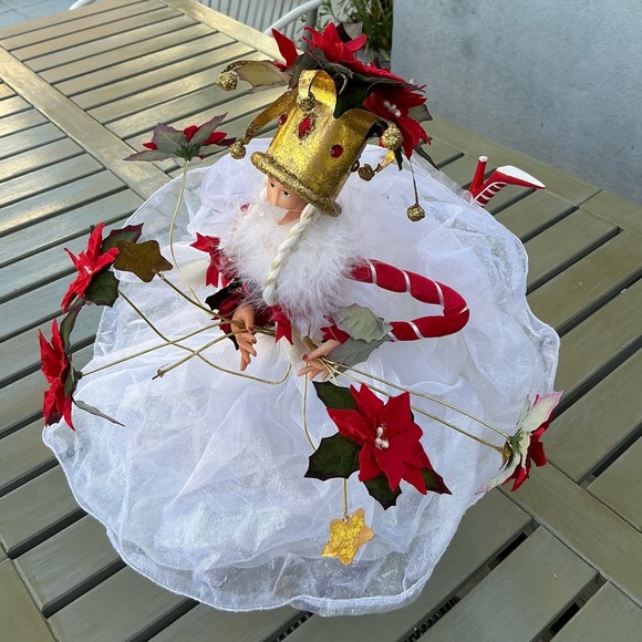 Dept 56 Krinkles Patience Brewster Poinsettia Fairy Queen Christmas Tree Topper - Picture 13 of 15